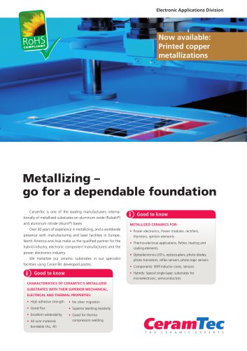 Metallizing ? go for a dependable foundation