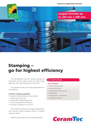 Stamping ? go for highest efficiency