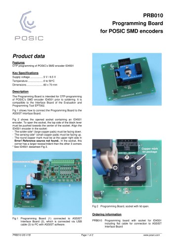 PRB010 Programming Board for POSIC SMD encoders