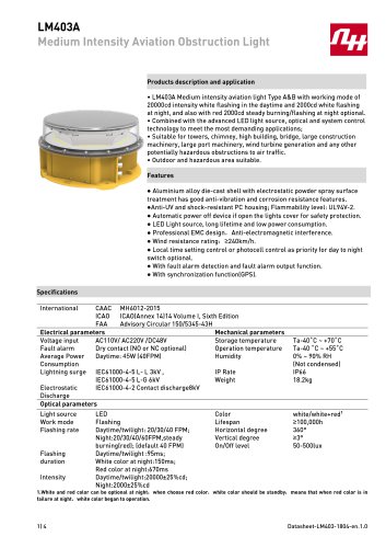 LM403A Medium Intensity Aviation Obstruction Light