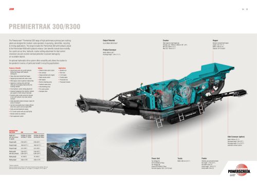 Powerscreen Premiertrak 300 Crushing brochure