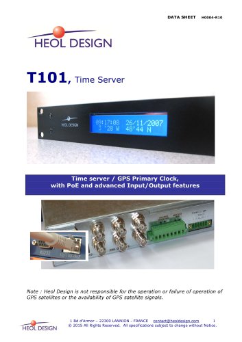 T101 - NTP Server / GPS Clock, Stratum 1, industrial applications