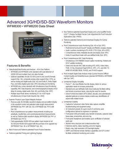 Advanced 3G/HD/SD-SDI Waveform Monitors WFM8300 ? WFM8200