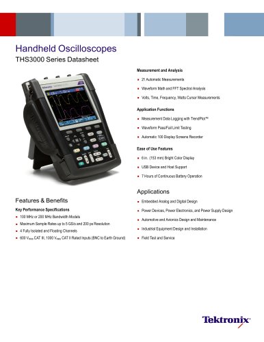 Handheld Oscilloscopes THS3000 Series