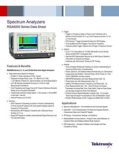 Spectrum Analyzers RSA6000 Series