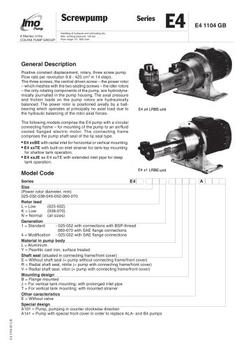 High & Medium pressure pumps E4