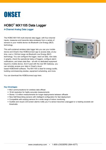 HOBO®  MX1105 Data Logger