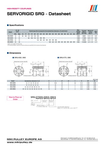 SRG Model datasheet