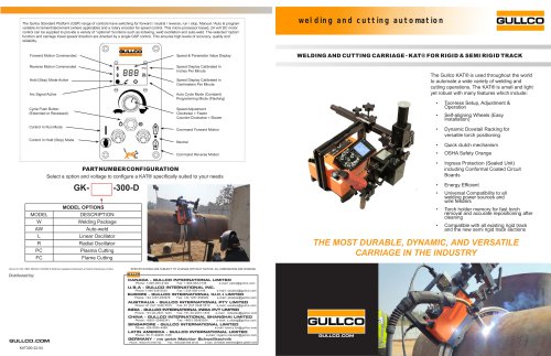 WELDING AND CUTTING CARRIAGE - KAT® FOR RIGID & SEMI RIGID TRACK