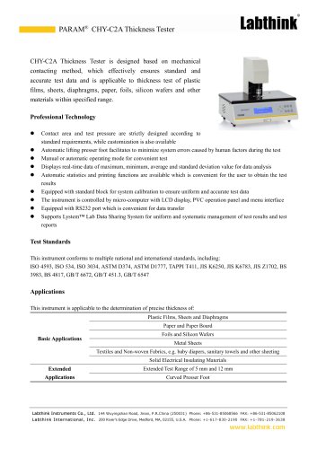 Aluminum Foil Thickness Gauge PARAM CHY-C2A