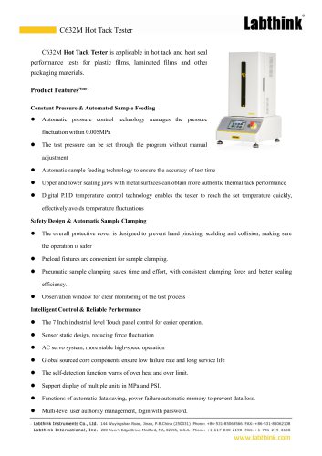 C632M Automatic pressure control Hot Tack Tester