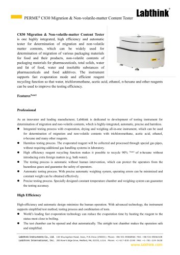 C830 Migration & Non-volatile-matter Content Tester