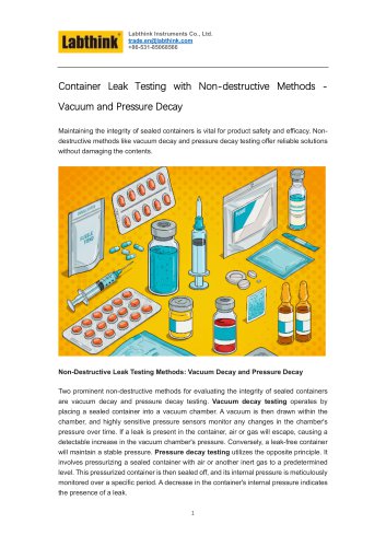 Container Leak Testing with Non-destructive Methods - Vacuum and Pressure Decay