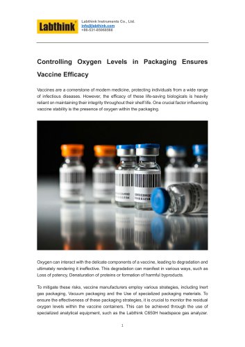 Controlling Oxygen Levels in Packaging Ensures Vaccine Efficacy