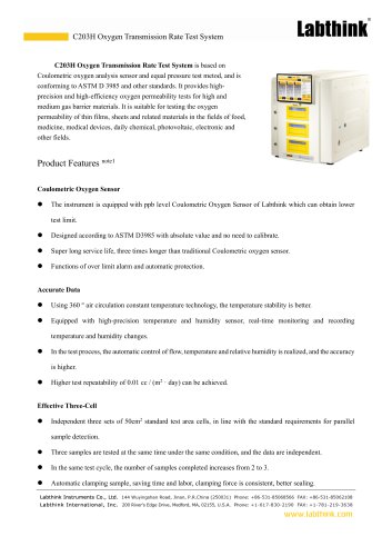 Coulometric oxygen analysis sensor and equal pressure method tester