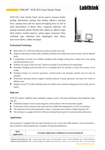 Disposable Gloves Material Tensile force at Break Test Instrument