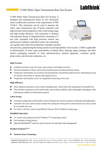 Electrolytic Sensor Method Water Vapor Transmission Rate Test System