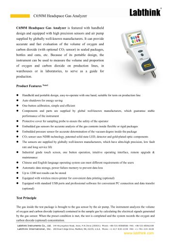 Handheld Analyzing Device for Headspace Gas in Ready to Eat Food Packaging