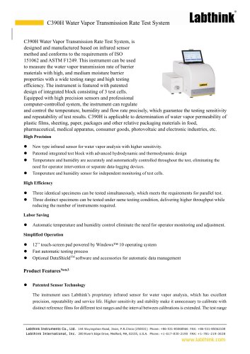 Infrared sensor Water Vapor Transmission Rate Test System