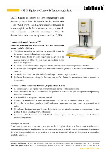 Instrumento de prueba para envases químicos termorretráctiles