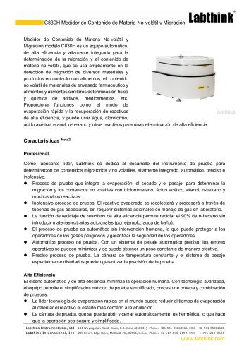 Instrumento de prueba de evaporación de residuos automatizado de alta eficiencia para envases de alimentos