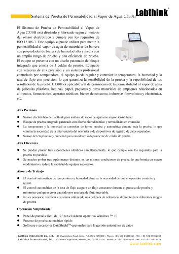 Instrumento de prueba de permeabilidad al vapor de agua de alta precisión con sensores electrolíticos