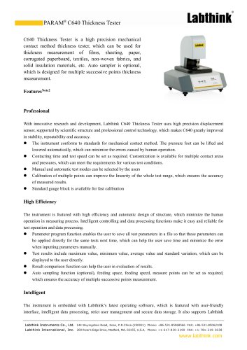 LABTHINK Aluminum Foil Thickness Gauge