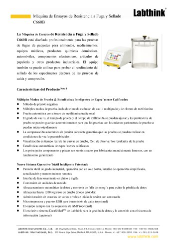 Máquina de Ensayos de Resistencia a Fuga y Sellado C660B