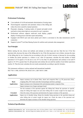 Packaging Film Impact Tester by Falling Dart Method