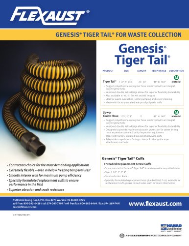 Genesis®Tiger Tail® - Waste Collection Hose