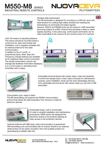 Din guide Industrial Remote Control - M8