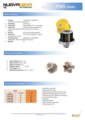 PMS type slip rings