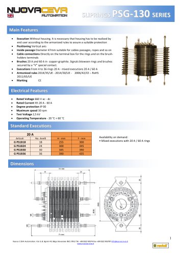 PSG 130 type slip rings