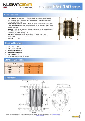 PSG 160 type slip rings