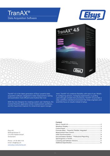 TranAX 4.5 Data Acquisition Software