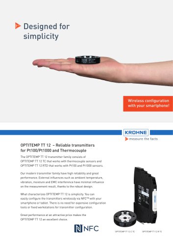 OPTITEMP TT 12  &ndash; Reliable transmitters  for Pt100/Pt1000 and Thermocouple