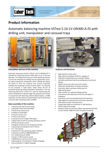 Automatic balancing machine VSTest 5.10-1V-ON300-A-ZS