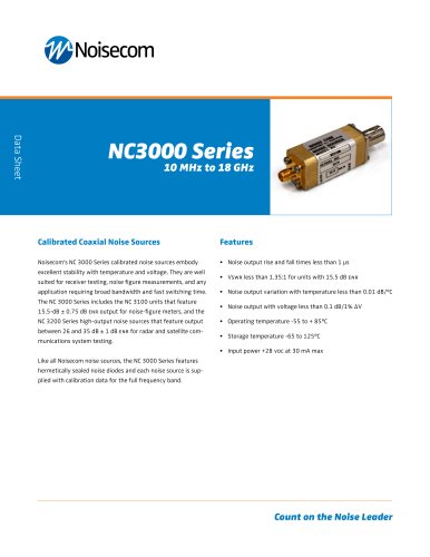 NC3000 Series Calibrated Coaxial Noise Sources 