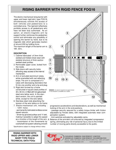 FOG-16 Rising Fence Barrier