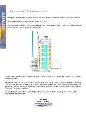 Energy recuperation for heat treatment oven