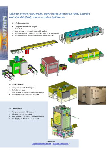 oven for electronic components sensors actuators ignition coils