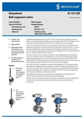 Ball segment valve