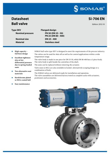 Ball valves: SKV