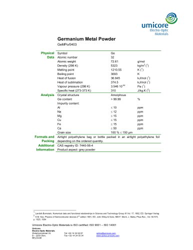 Germanium Metal Powder