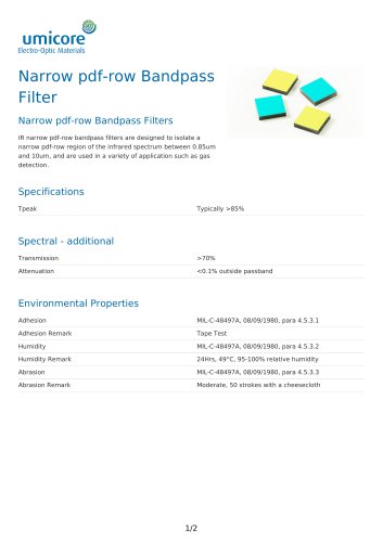 Narrow pdf-row Bandpass Filter