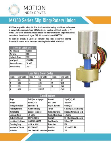 MX150 Slip Ring Brochure