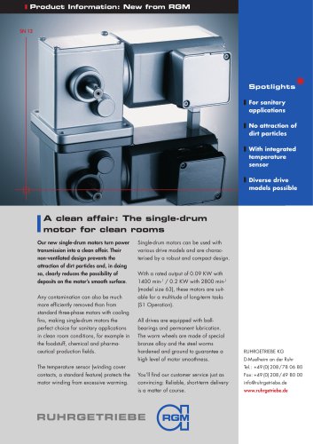 The single-drum motor for clean rooms