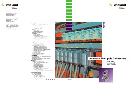 Industrial multipole connectors