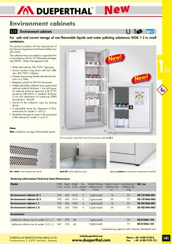 Environment cabinet - for water polluting substances