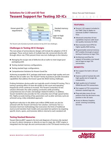 Solutions for 2.5D and 3D Test  Tessent Support for Testing 3D-ICs